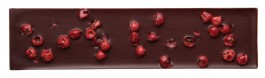 SANS SUCRE. CHOCOLAT NOIR 65% EXTRA FIN ECLATS DE POIVRE ROSE